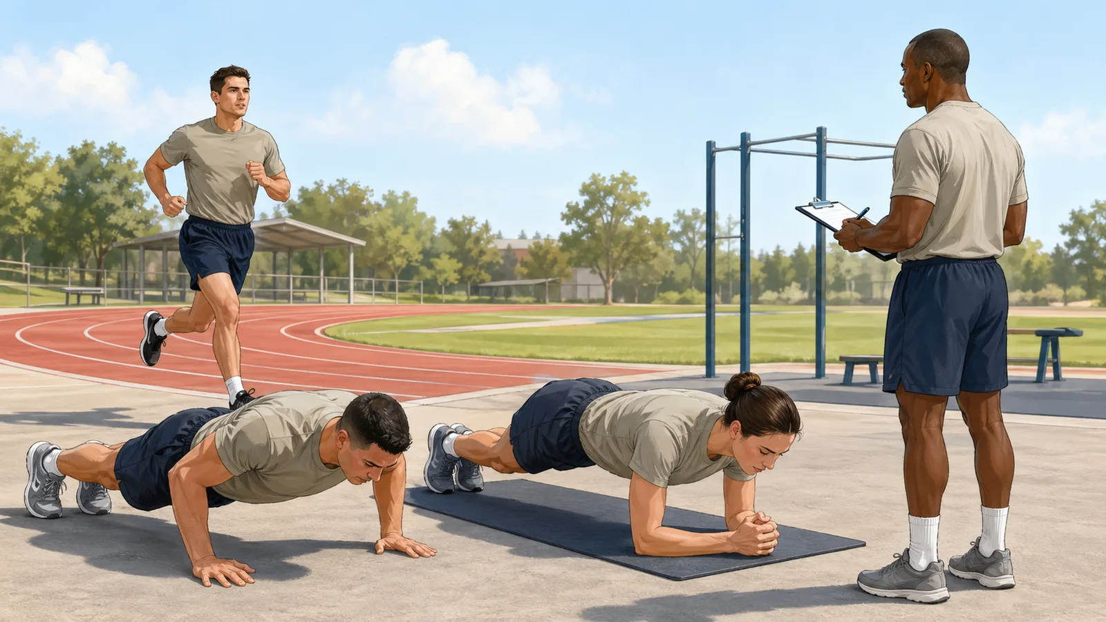 Air Force PT Test Calculator instructional illustration