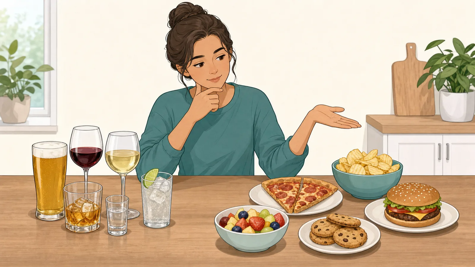 Alcohol Food Equivalent Calculator instructional illustration