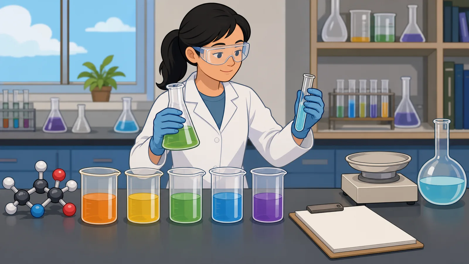 Amount of Substance Converter instructional illustration