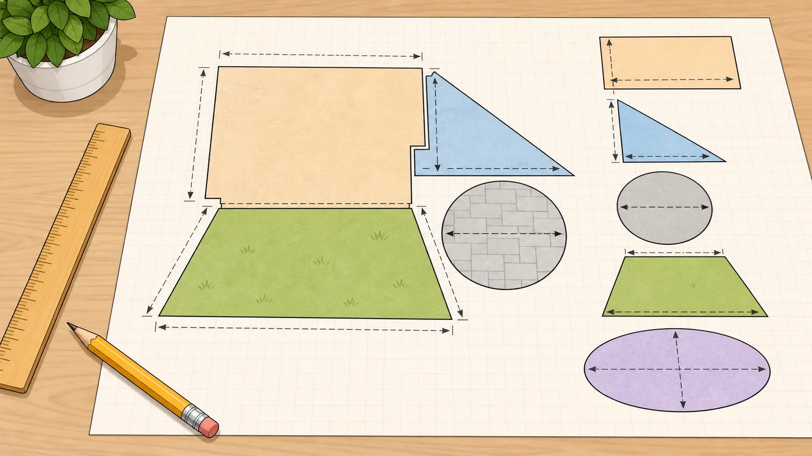 Area Calculator instructional illustration