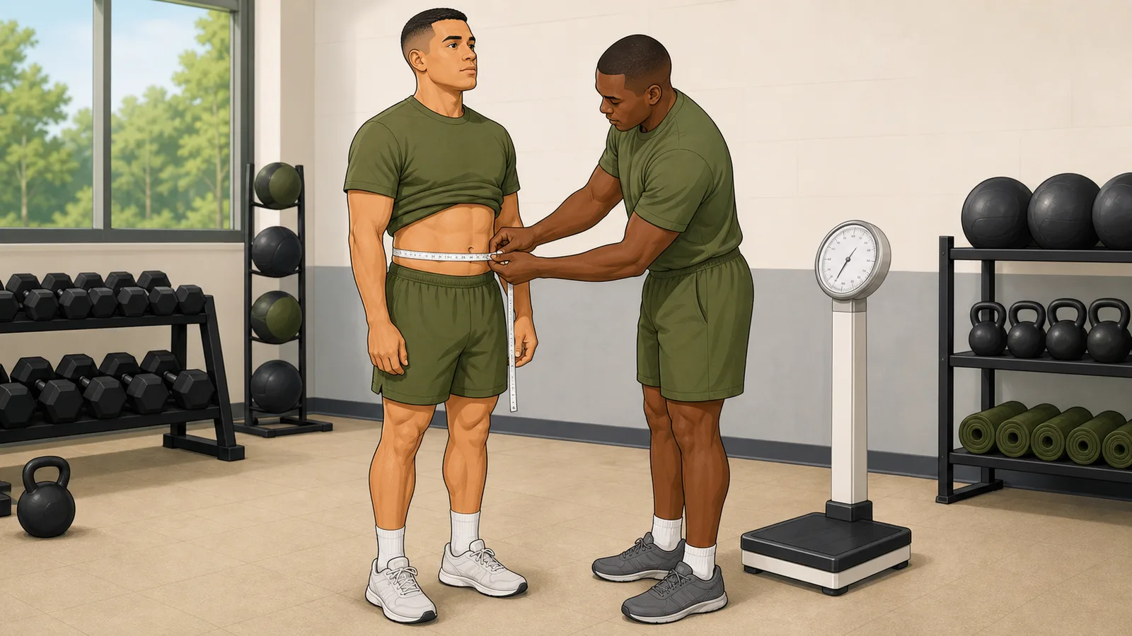 Army Body Fat Calculator instructional illustration