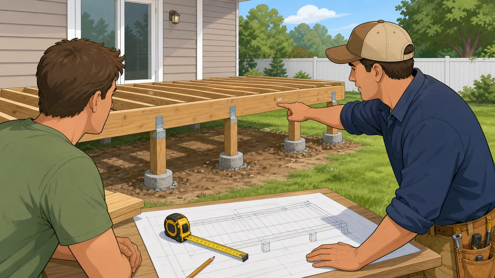 Beam Span Calculator instructional illustration