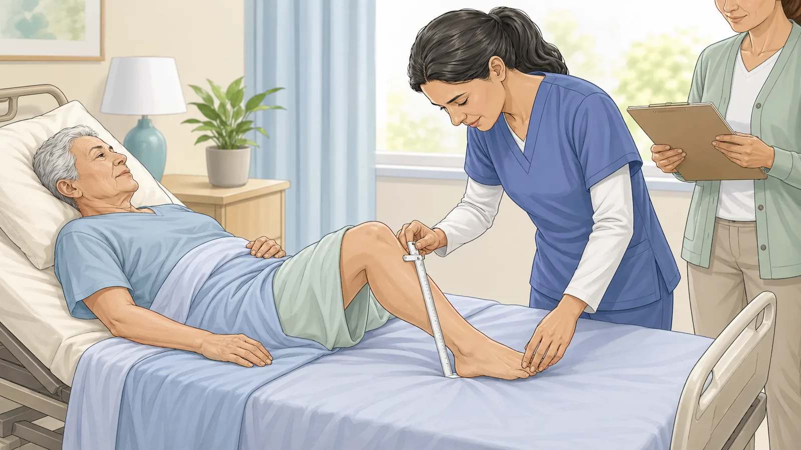 Bedridden Patient Height Calculator instructional illustration