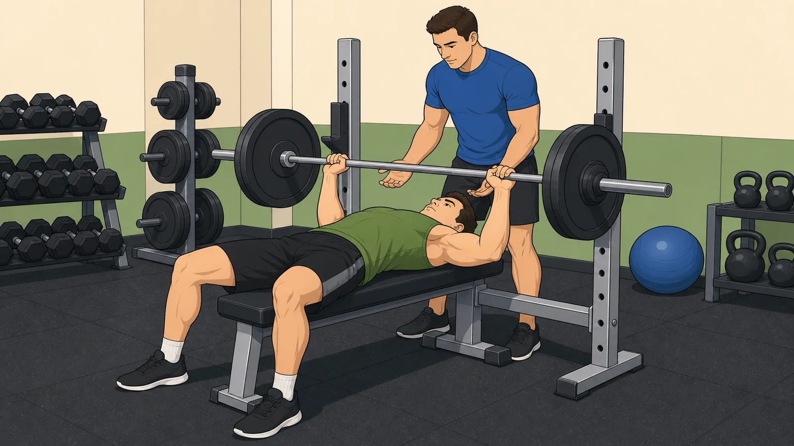 Bench Press Calculator instructional illustration