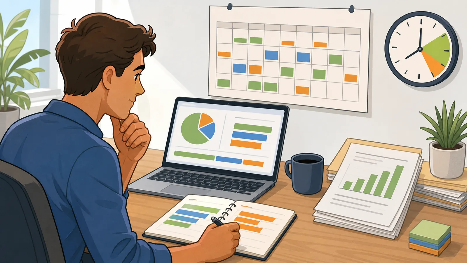 Billable Hours Calculator instructional illustration