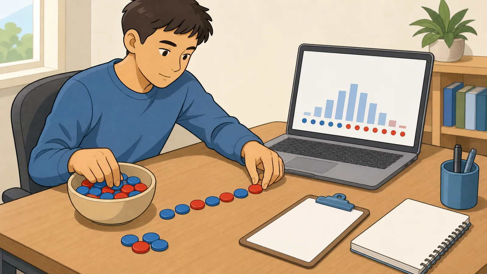 Binomial Distribution Calculator instructional illustration
