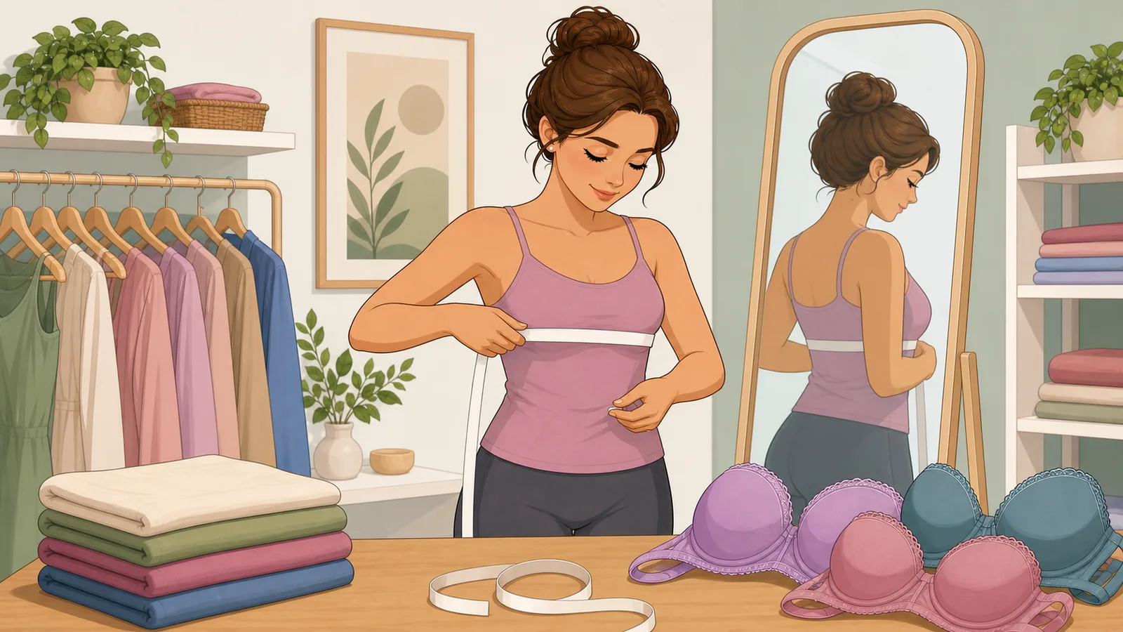 Bra Size Calculator instructional illustration