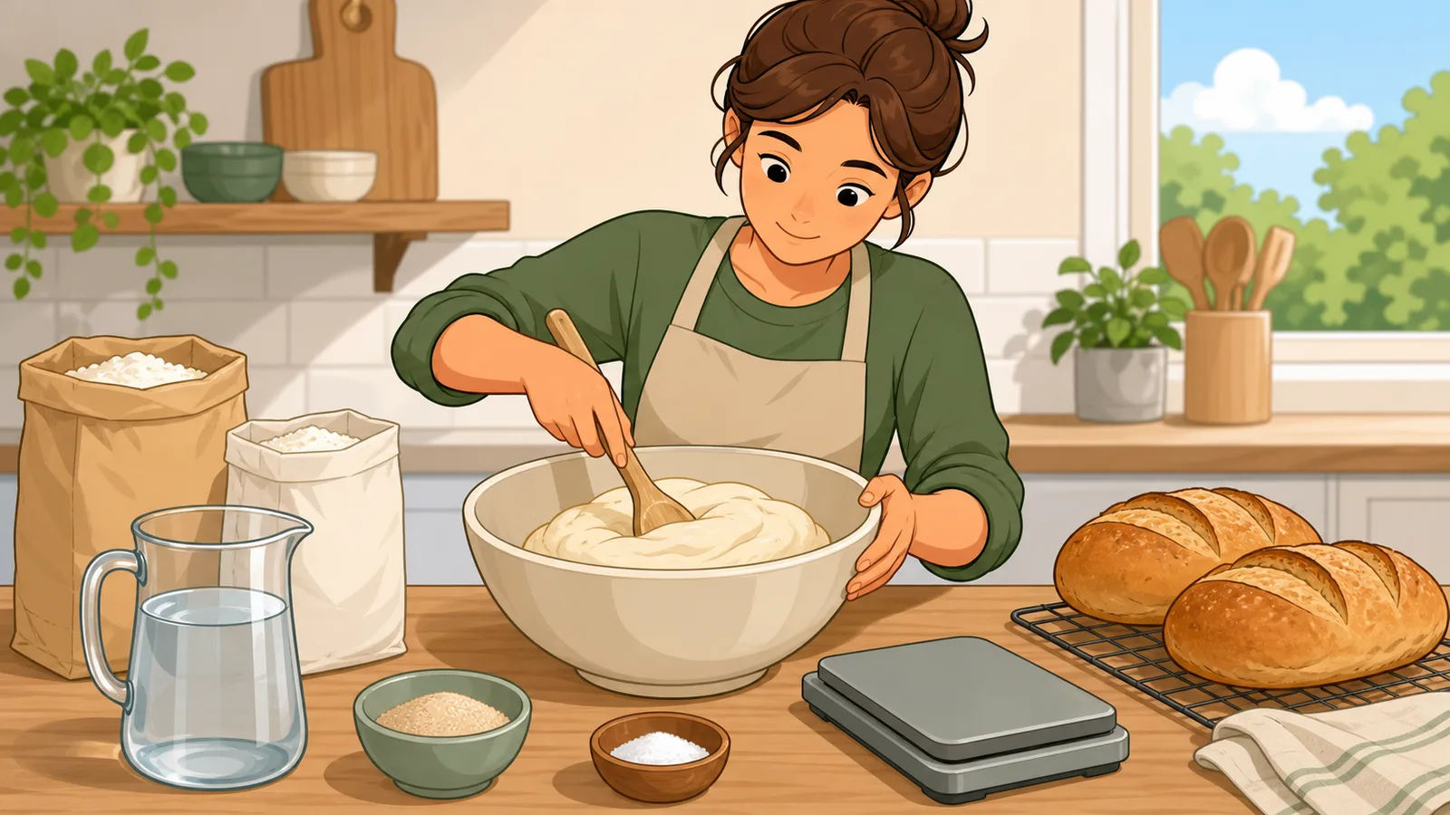 Bread Calculator instructional illustration