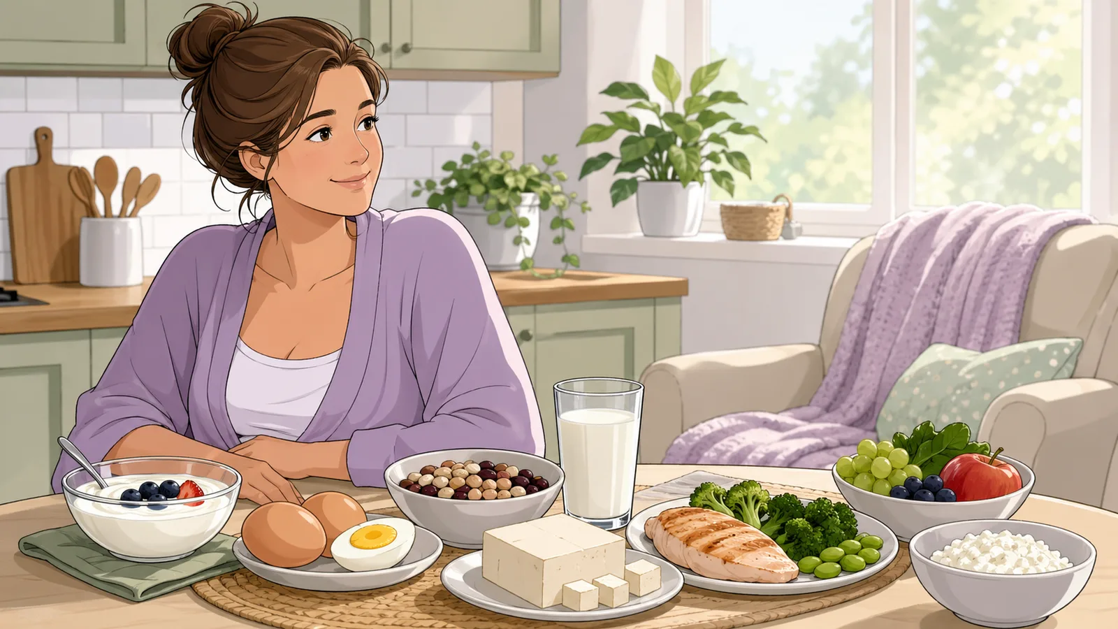 Breastfeeding Protein Calculator instructional illustration