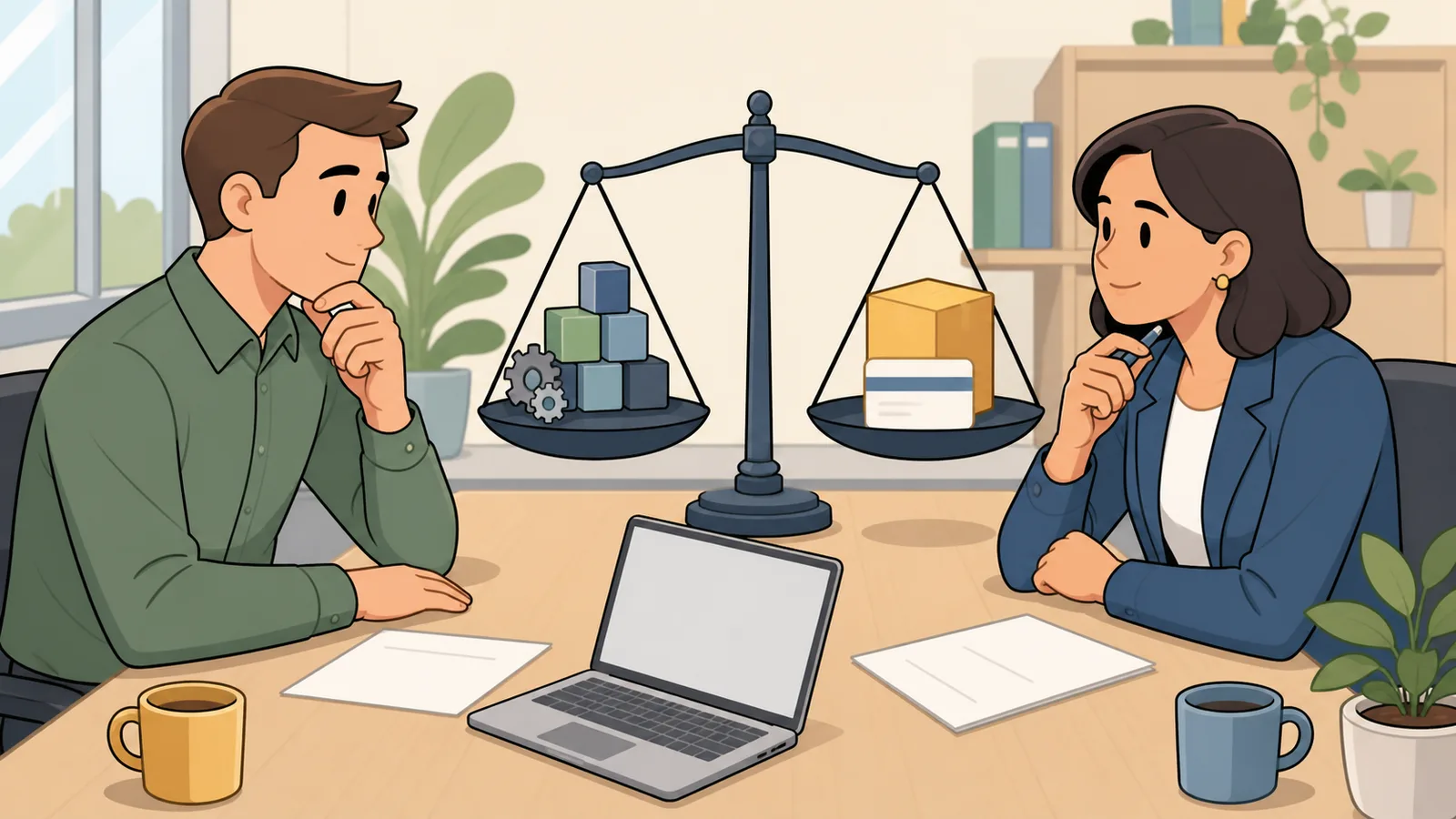 Build vs Buy Calculator instructional illustration