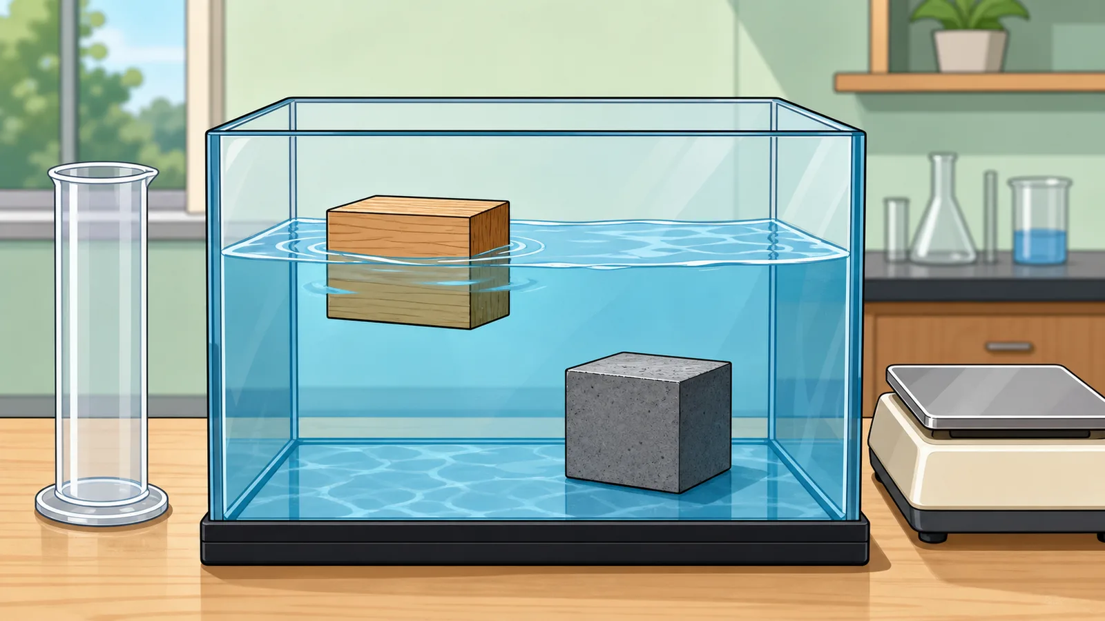 Buoyancy Calculator instructional illustration