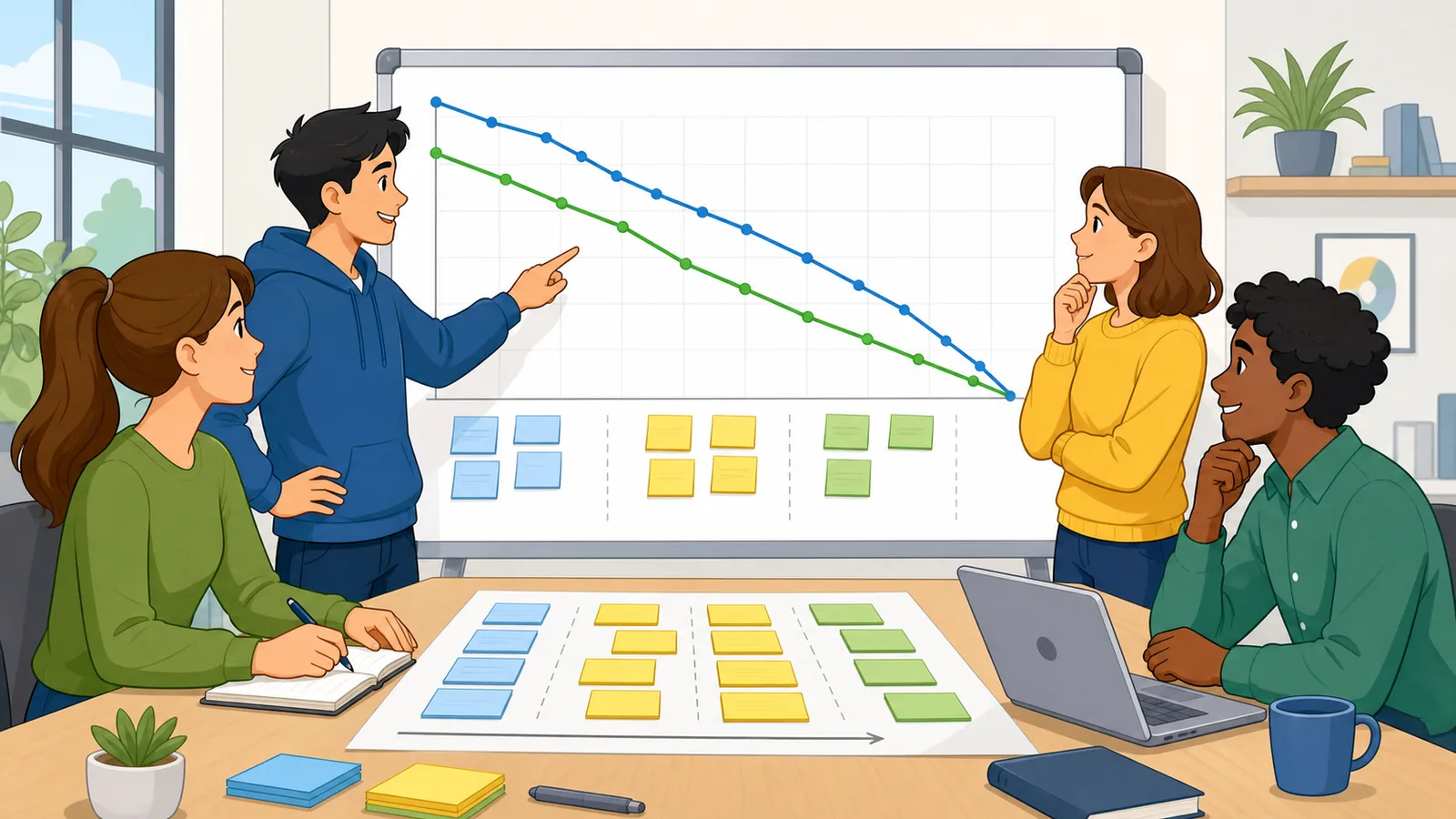 Burndown Chart Calculator instructional illustration