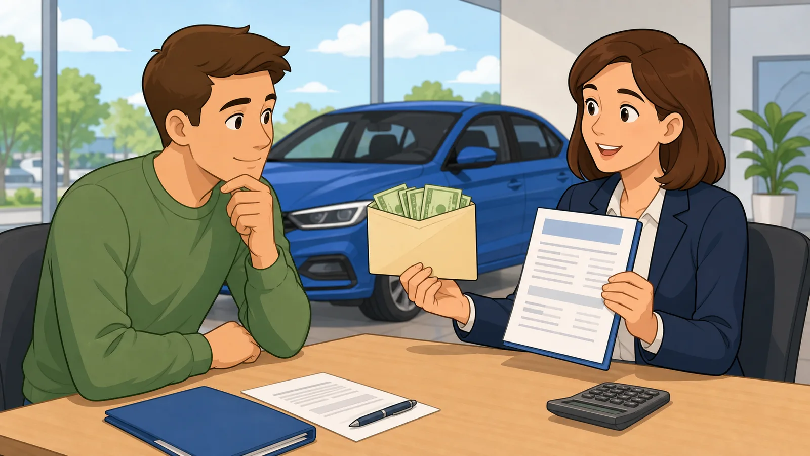 Car Finance Comparison Calculator instructional illustration