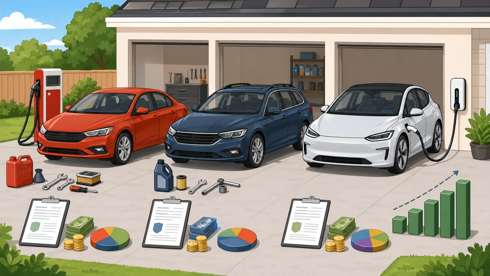 Car Ownership Cost Comparison Calculator instructional illustration