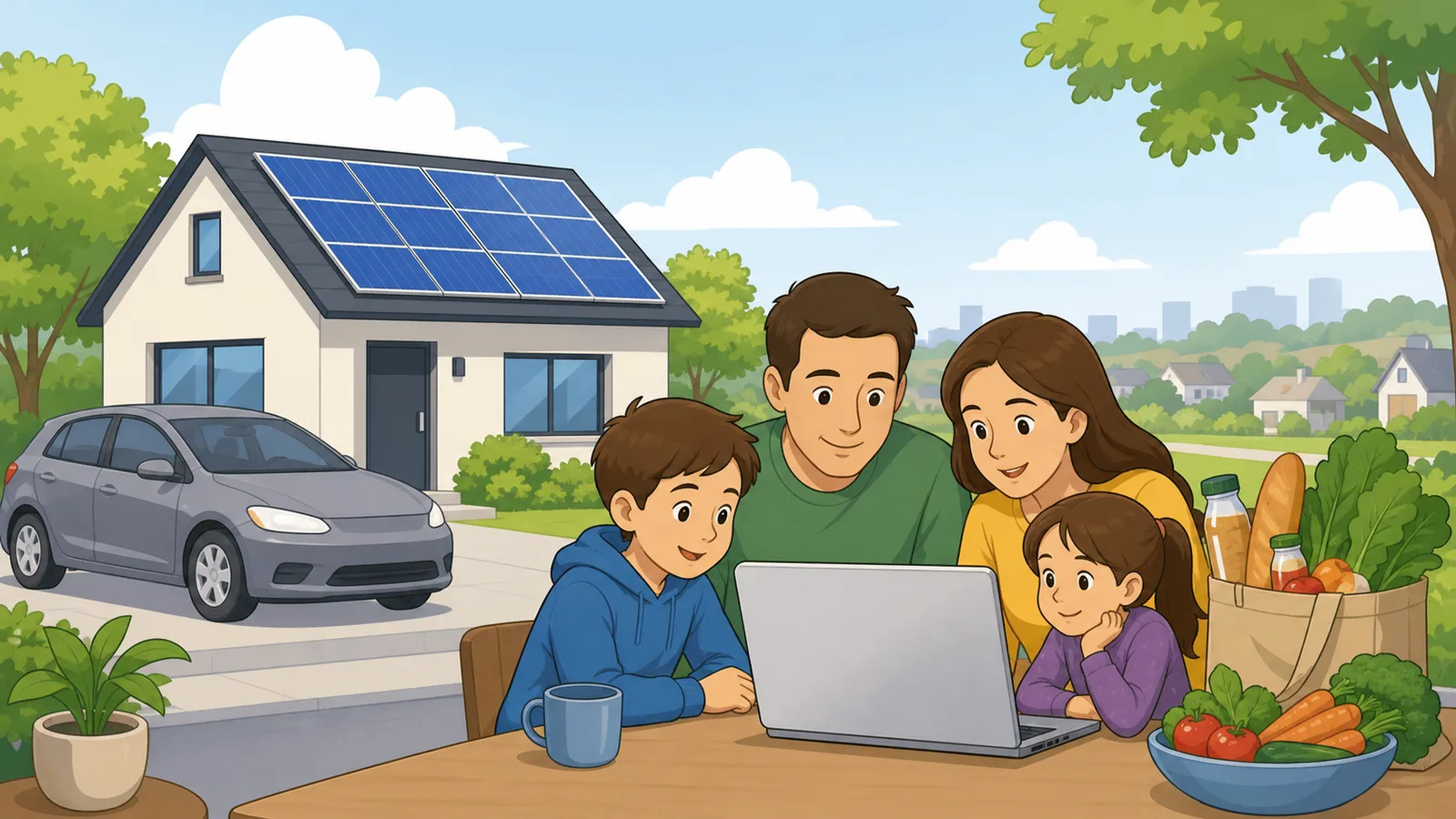 Carbon Footprint Calculator instructional illustration