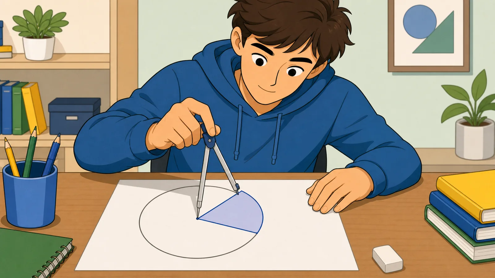 Circle Sector Calculator instructional illustration