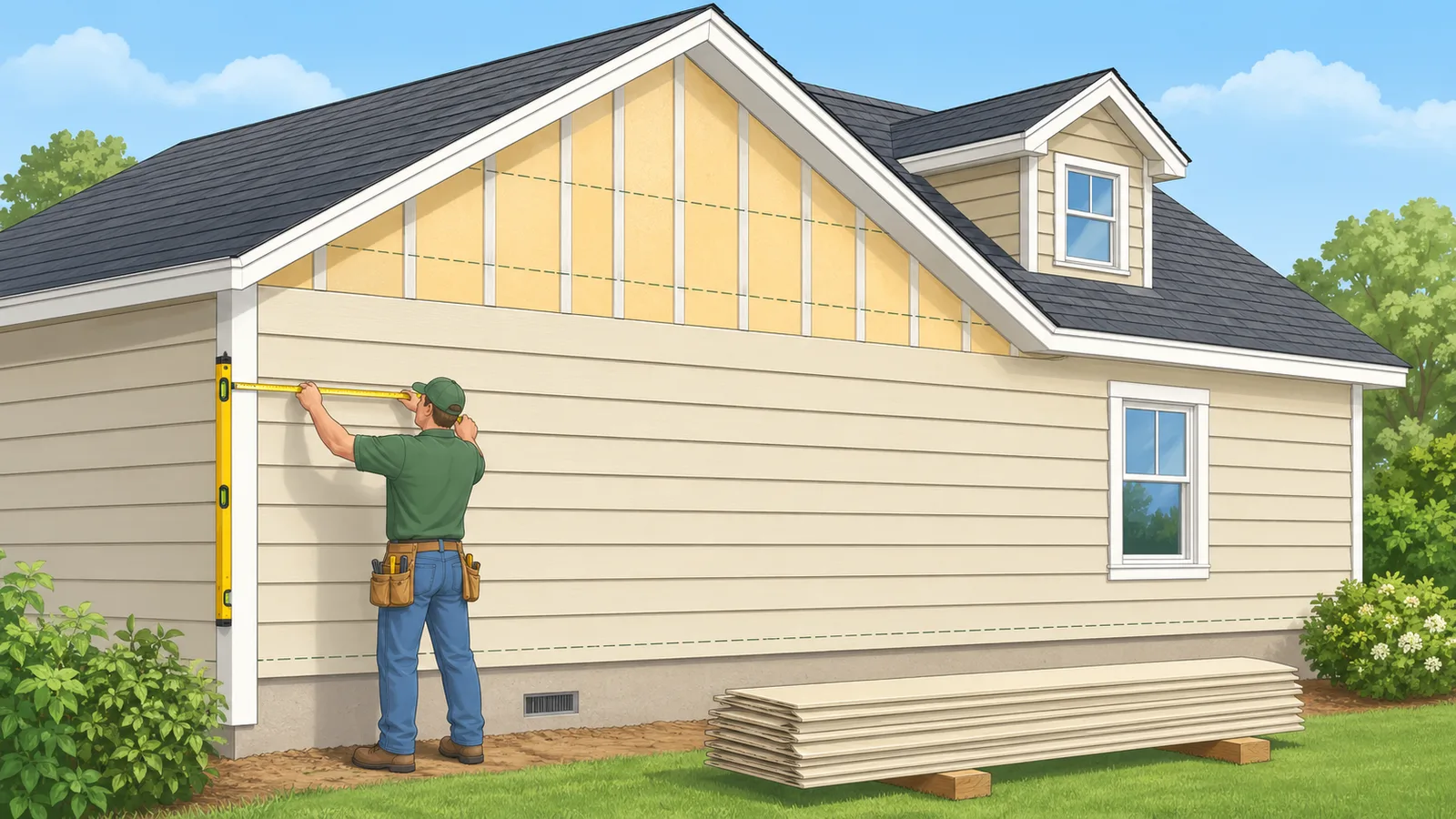 Clapboard Siding Calculator instructional illustration