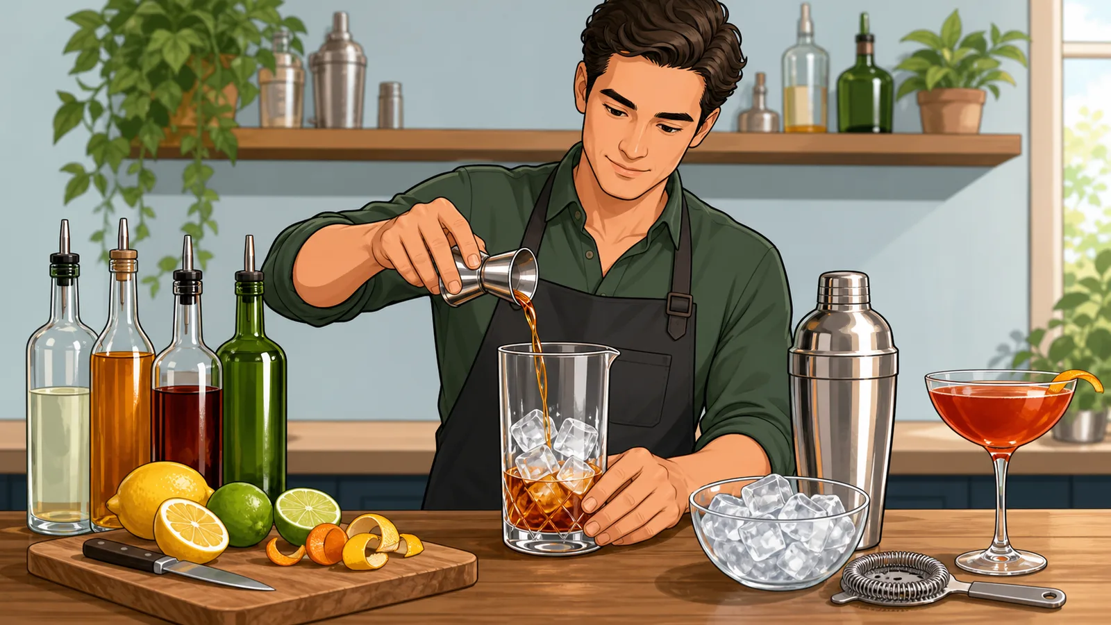 Cocktail ABV Calculator instructional illustration