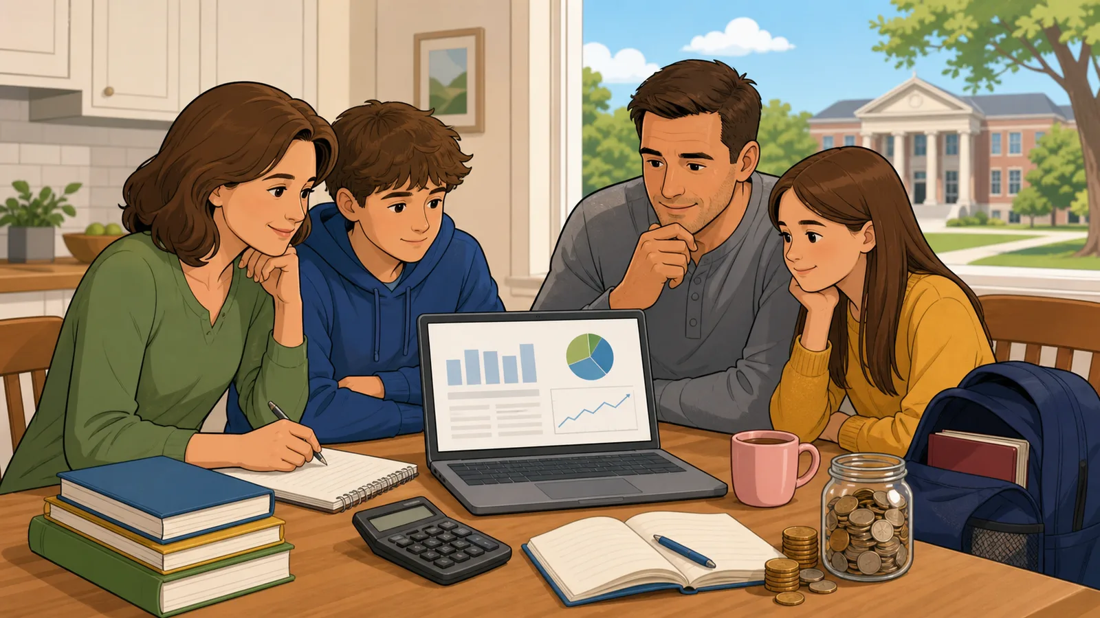 College Cost Calculator instructional illustration
