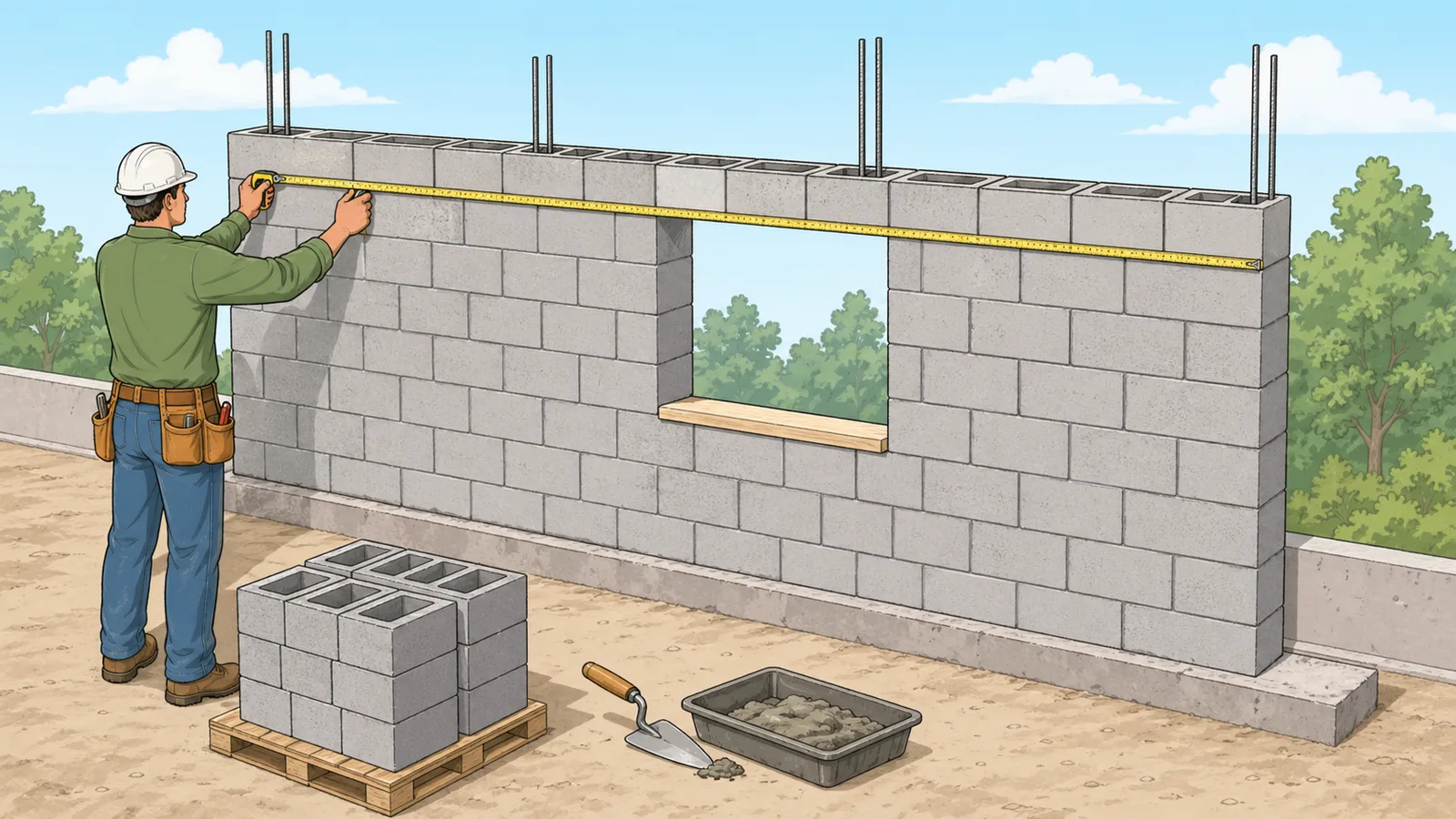 Concrete Block Calculator instructional illustration