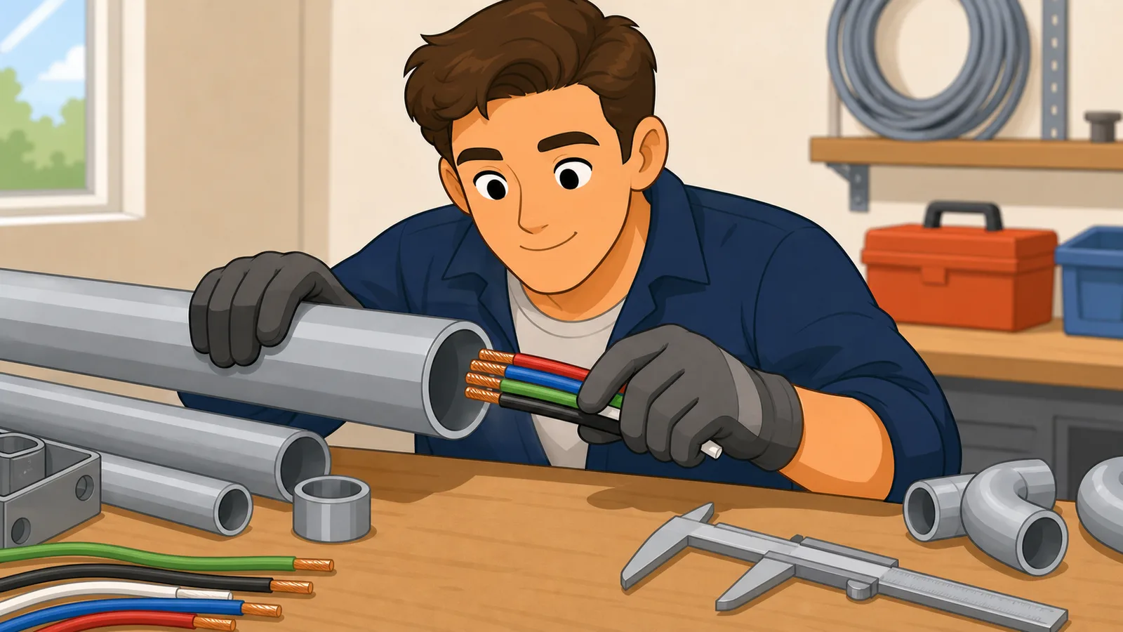 Conduit Fill Calculator instructional illustration