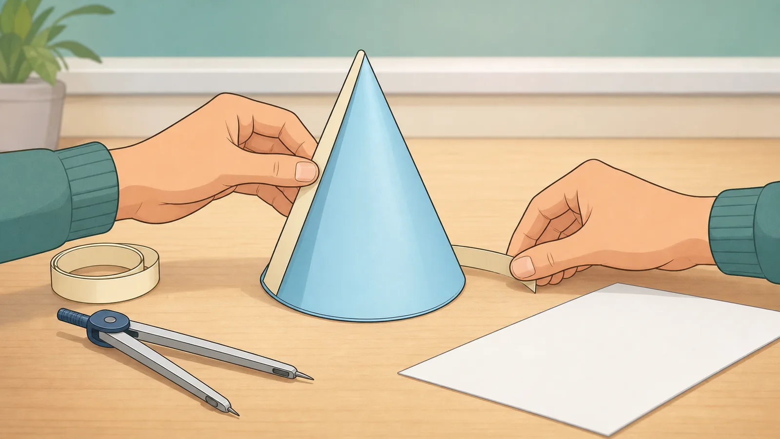 Cone Volume Calculator instructional illustration