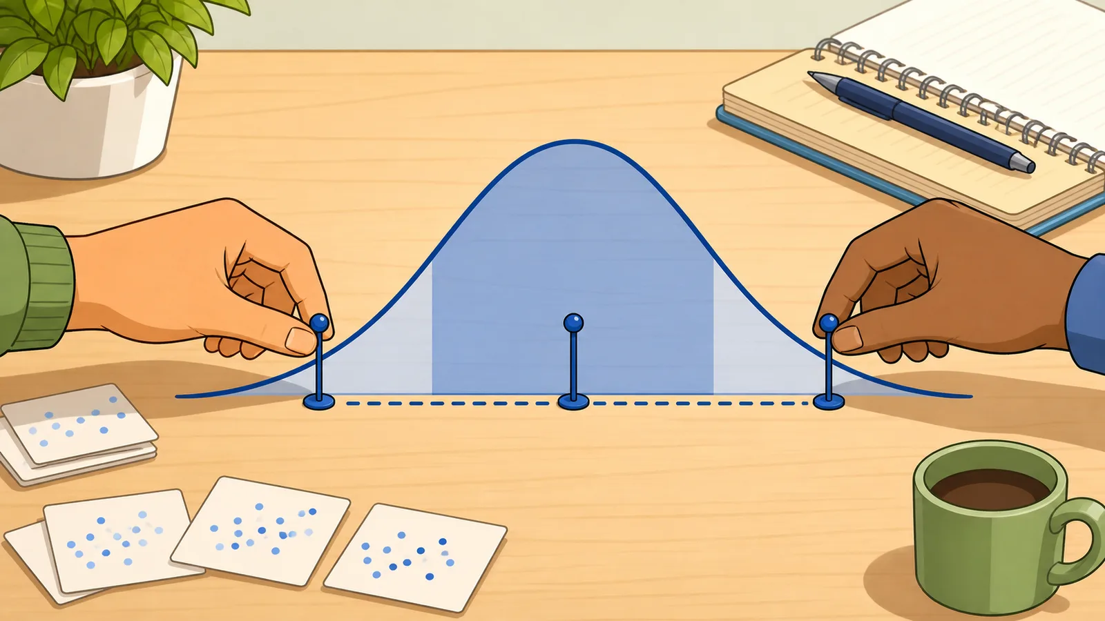 Confidence Interval Calculator instructional illustration