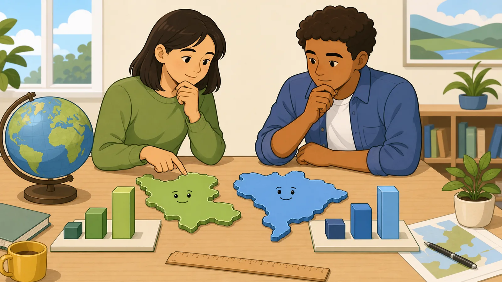 Country Comparison Calculator instructional illustration