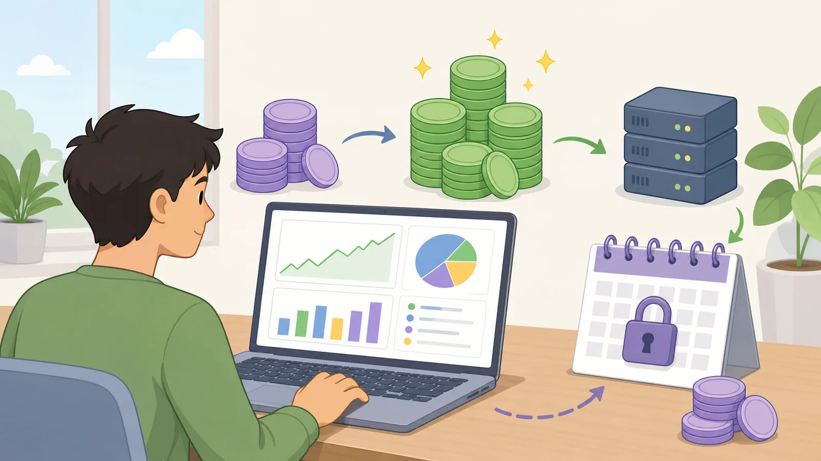 Crypto Staking Rewards Calculator instructional illustration