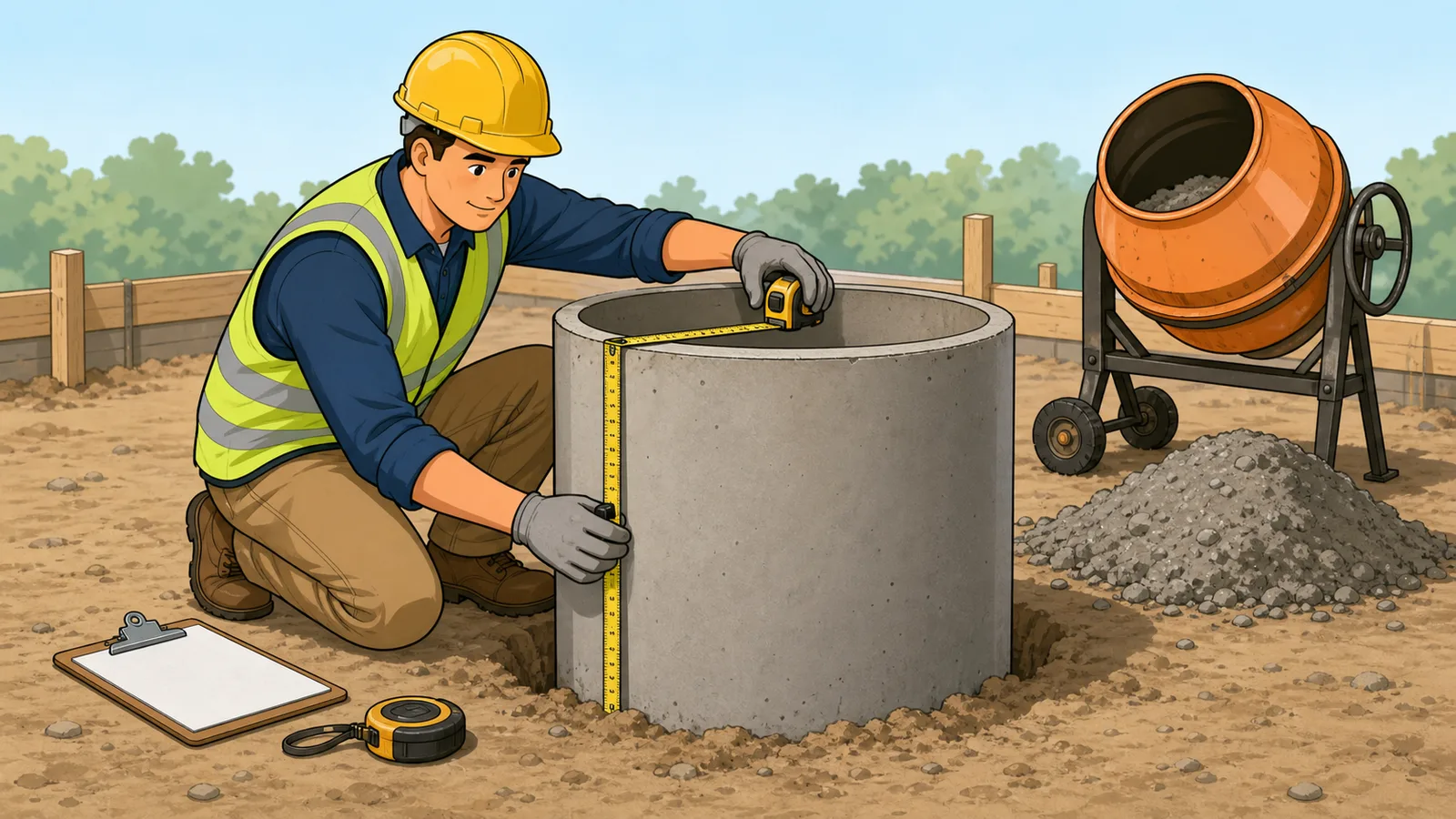 Cylinder Cubic Yardage Calculator instructional illustration