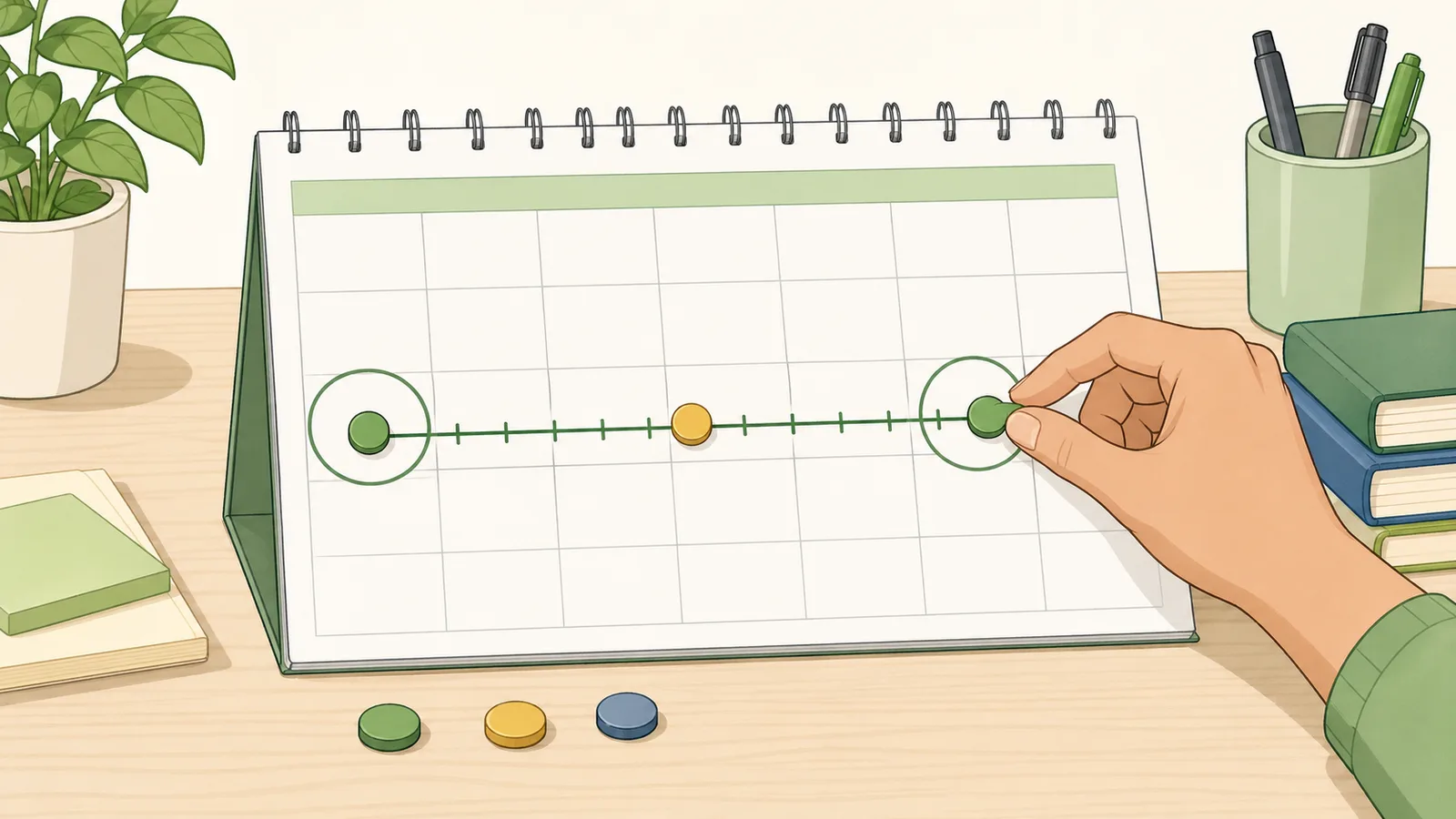 Date Difference Calculator instructional illustration
