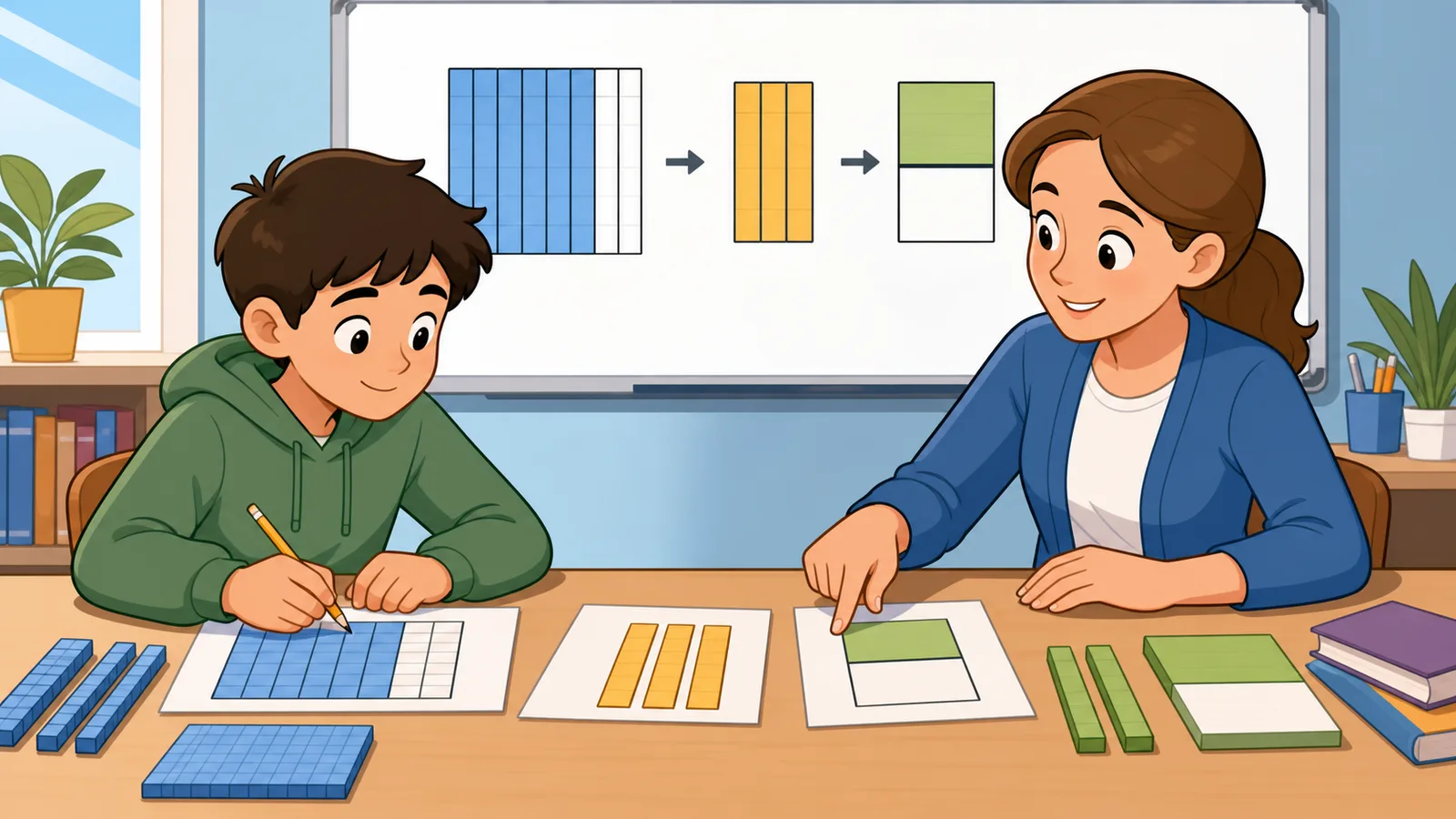 Decimal to Fraction Calculator instructional illustration
