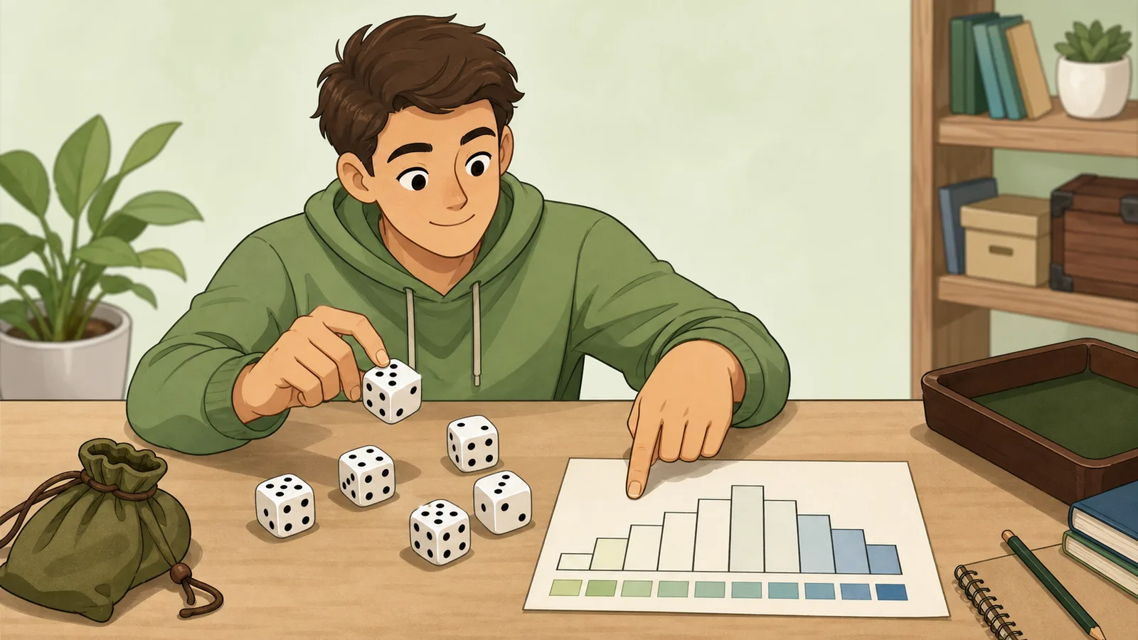 Dice Probability Calculator instructional illustration