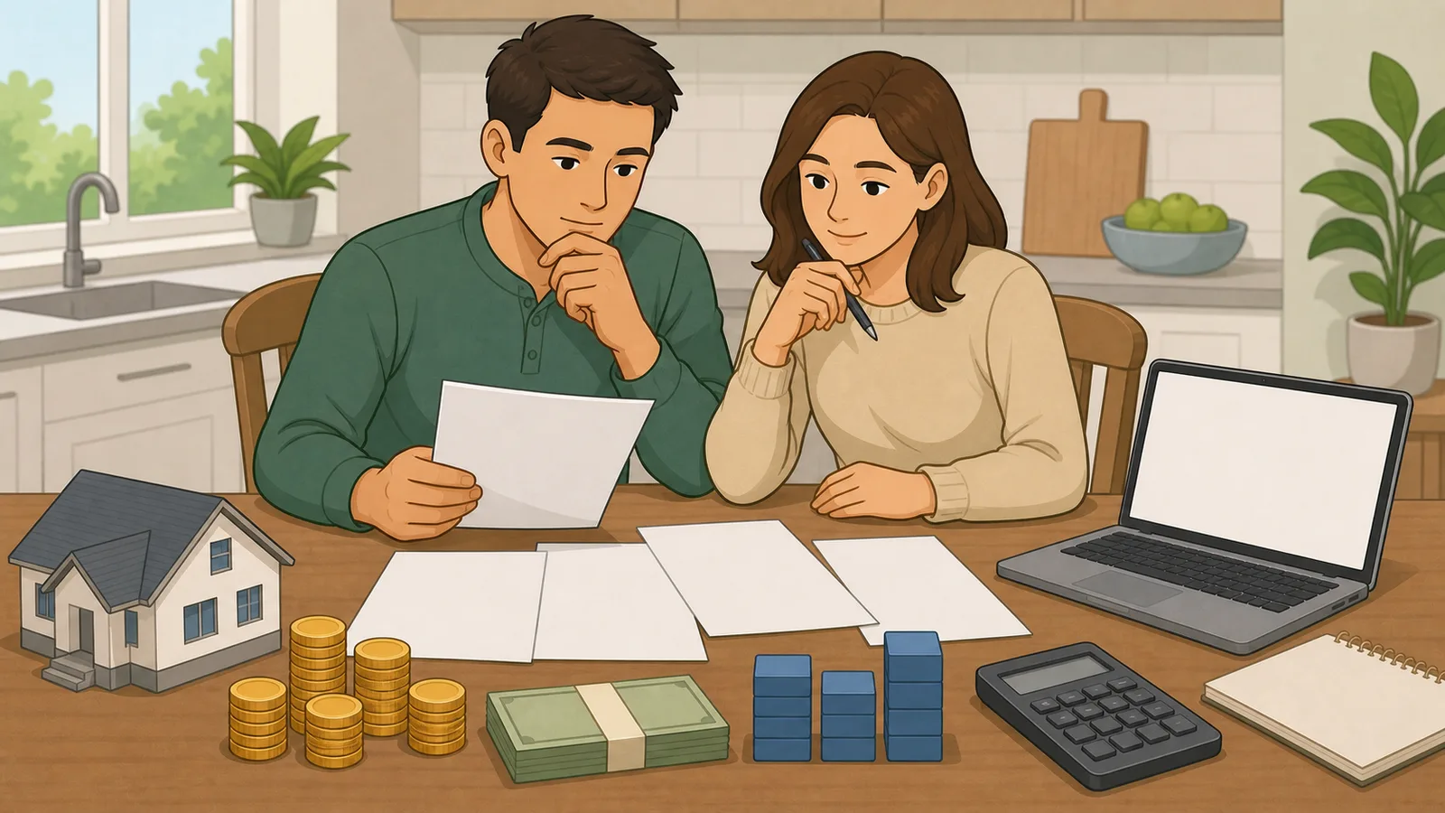 Down Payment Calculator instructional illustration