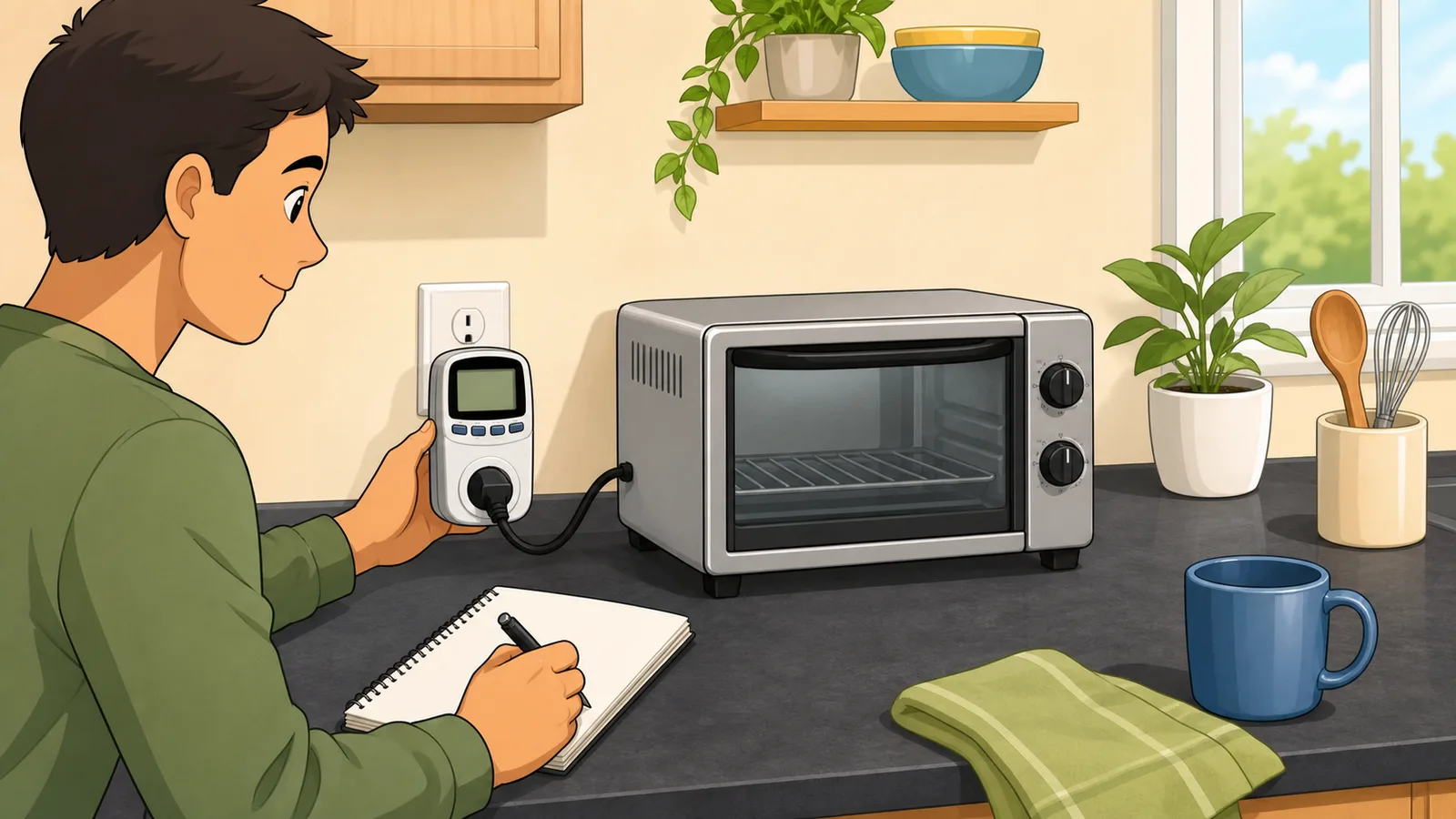 Electricity Cost Calculator instructional illustration