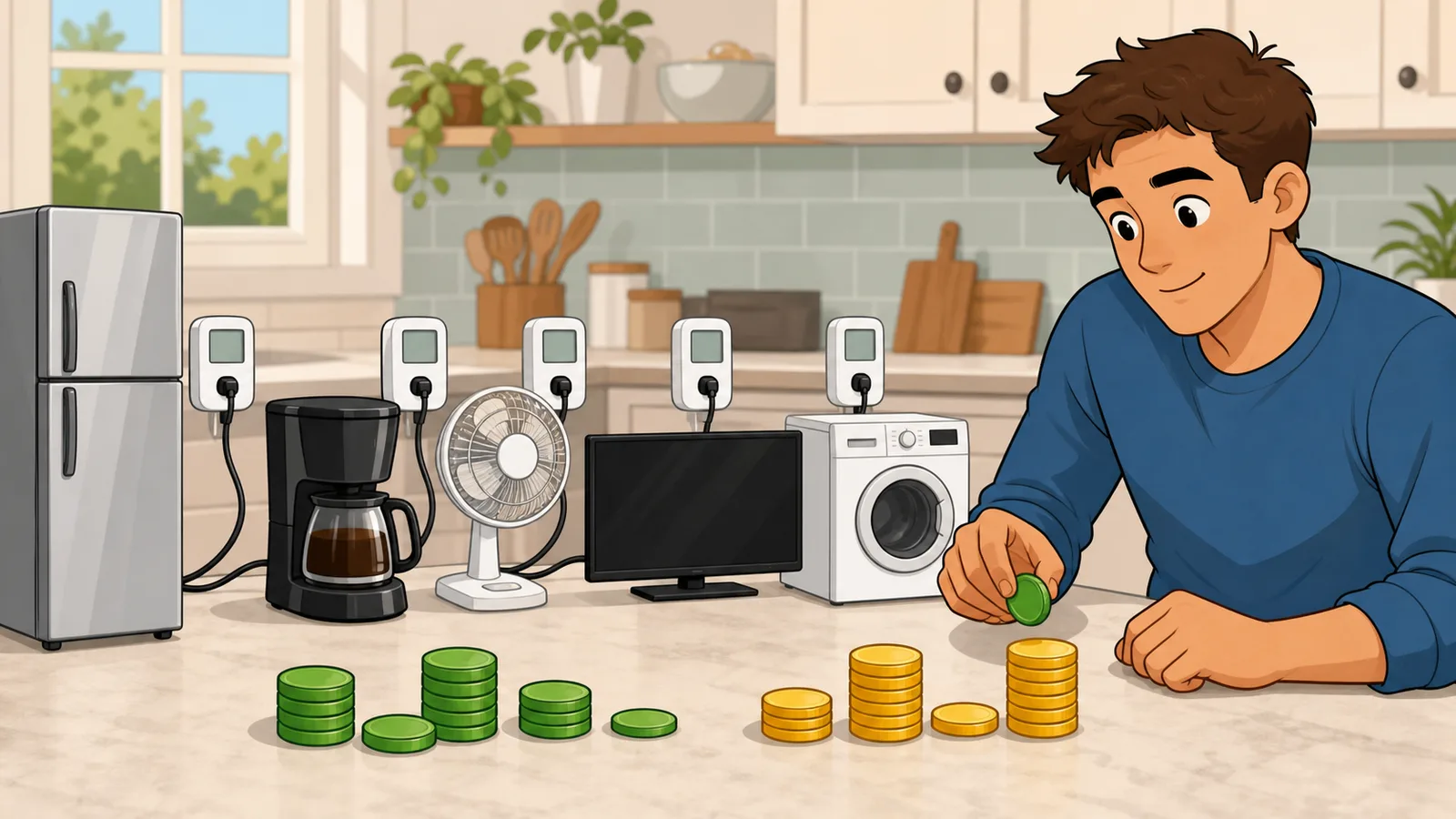 Energy Cost Calculator instructional illustration