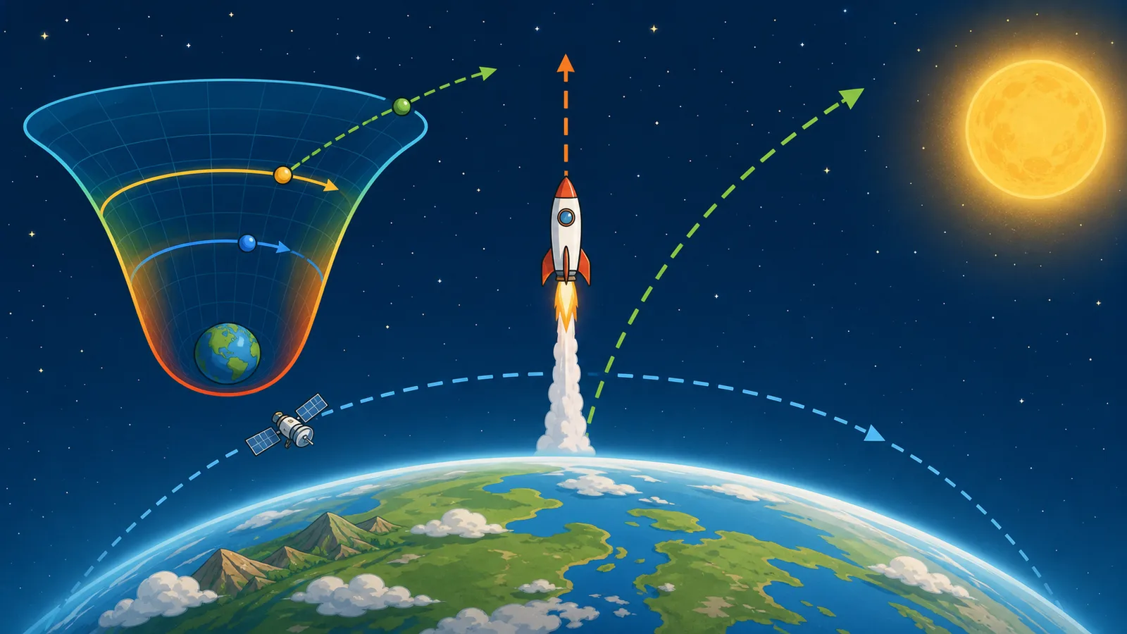 Escape Velocity Calculator instructional illustration