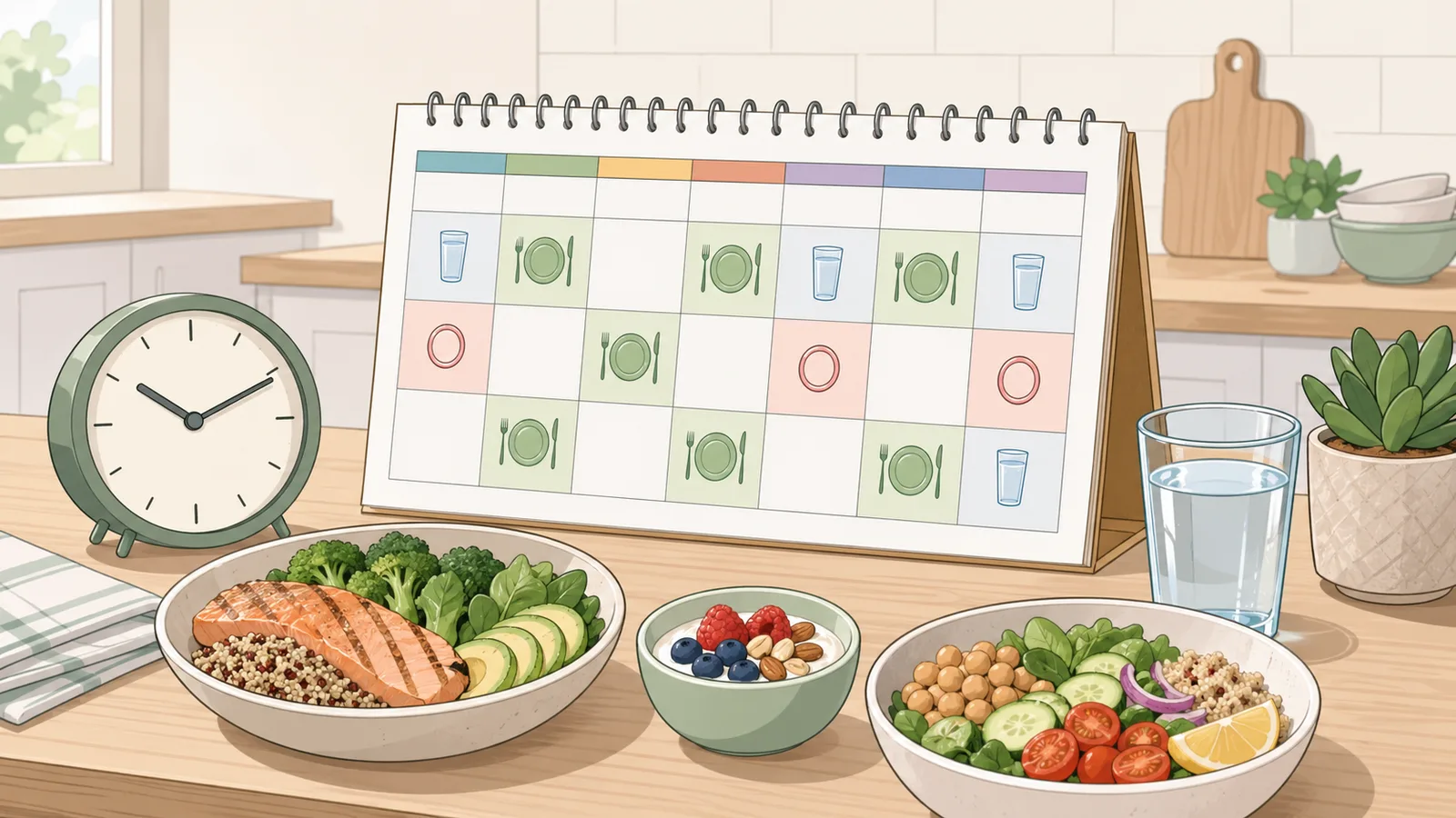 Fasting Schedule Planner instructional illustration