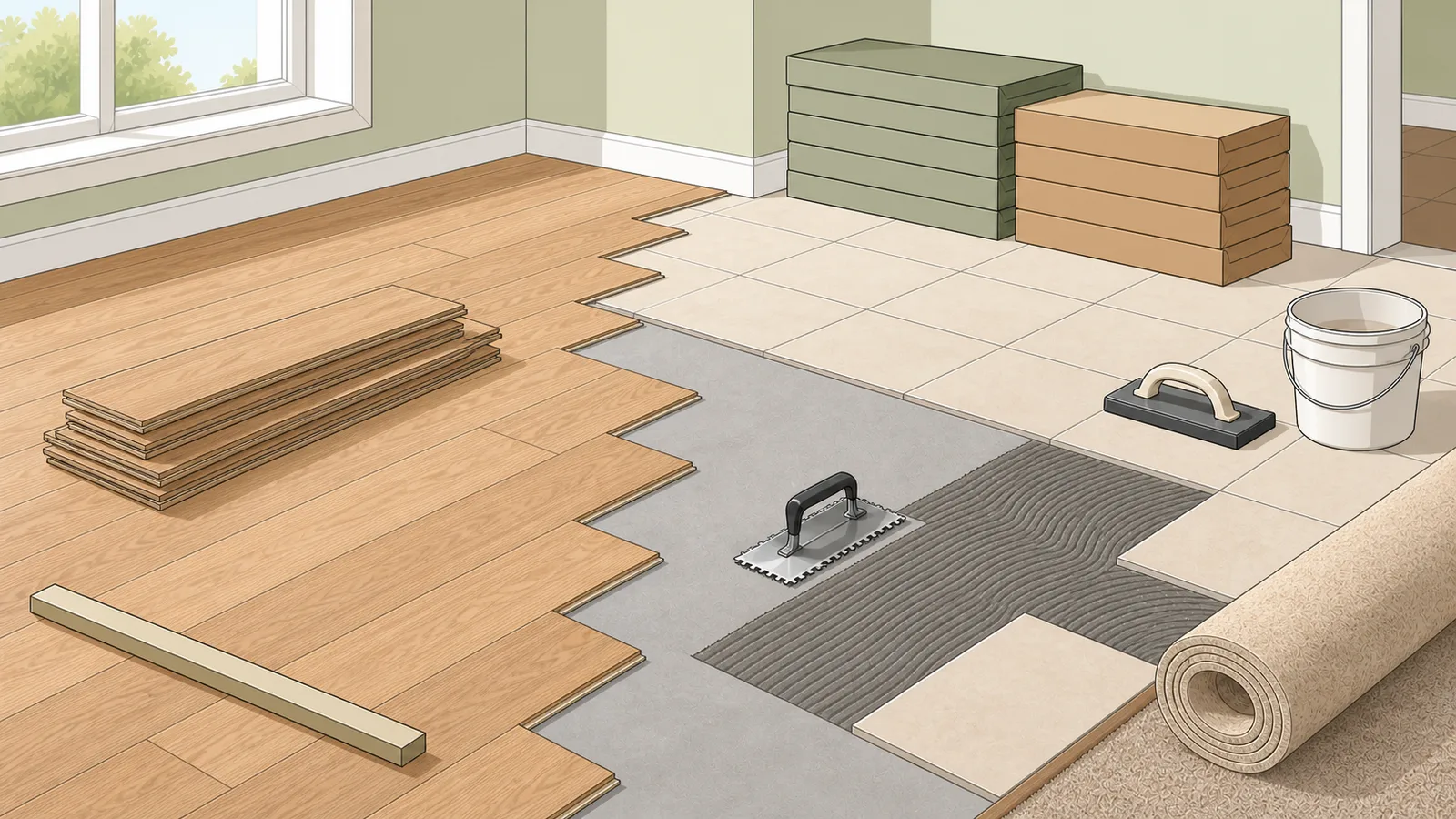 Flooring Calculator instructional illustration