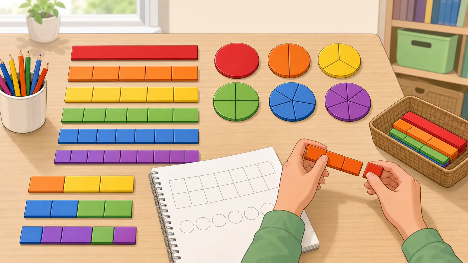 Fraction Calculator instructional illustration