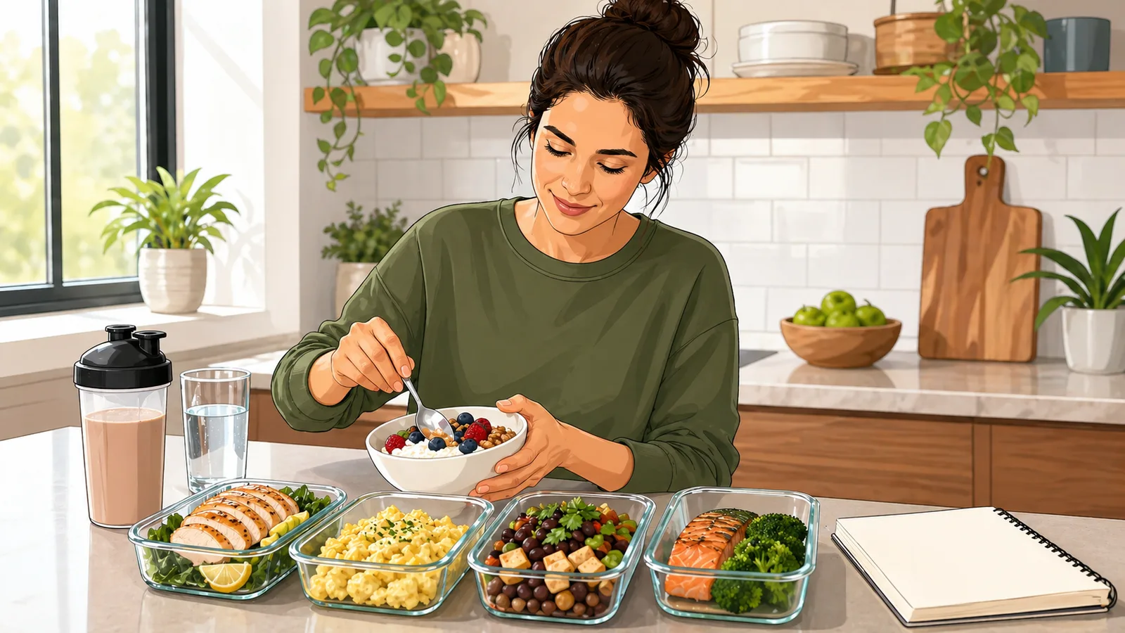 GLP-1 Protein Calculator instructional illustration