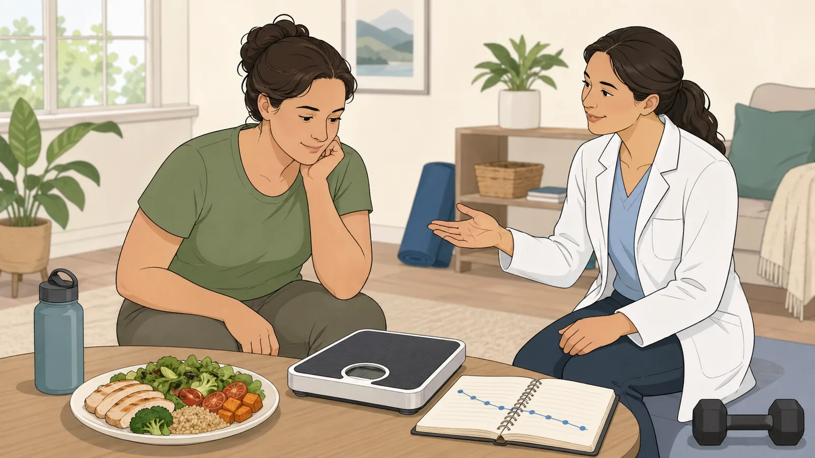GLP-1 Weight Loss Rate Calculator instructional illustration