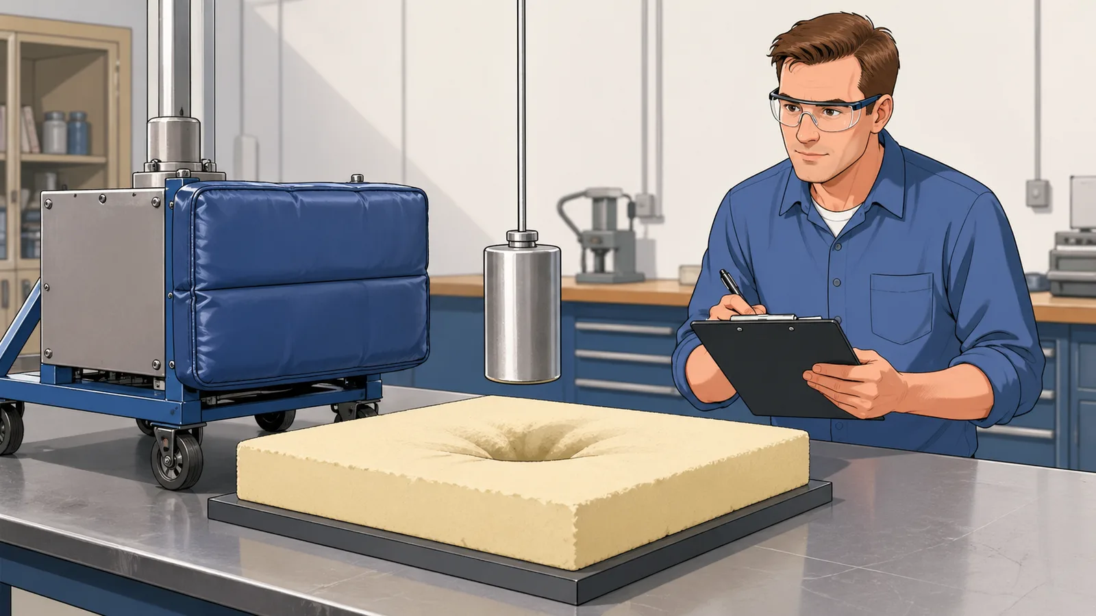 Impact Force Calculator instructional illustration