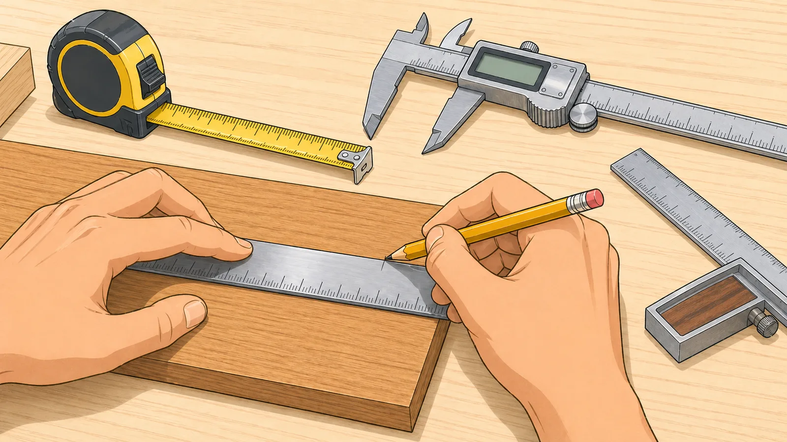 Inch Fraction Calculator instructional illustration