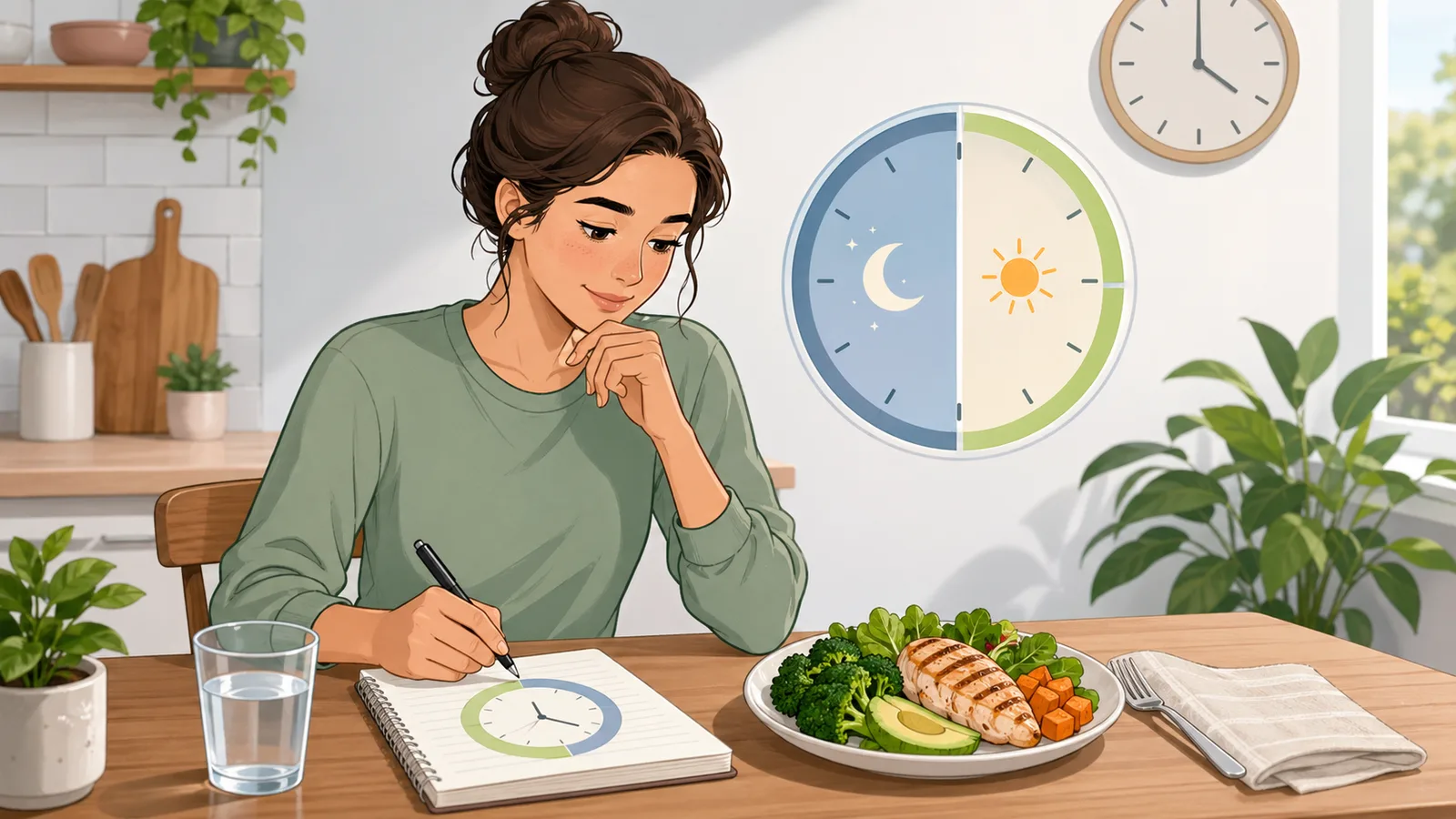 Intermittent Fasting Calculator instructional illustration
