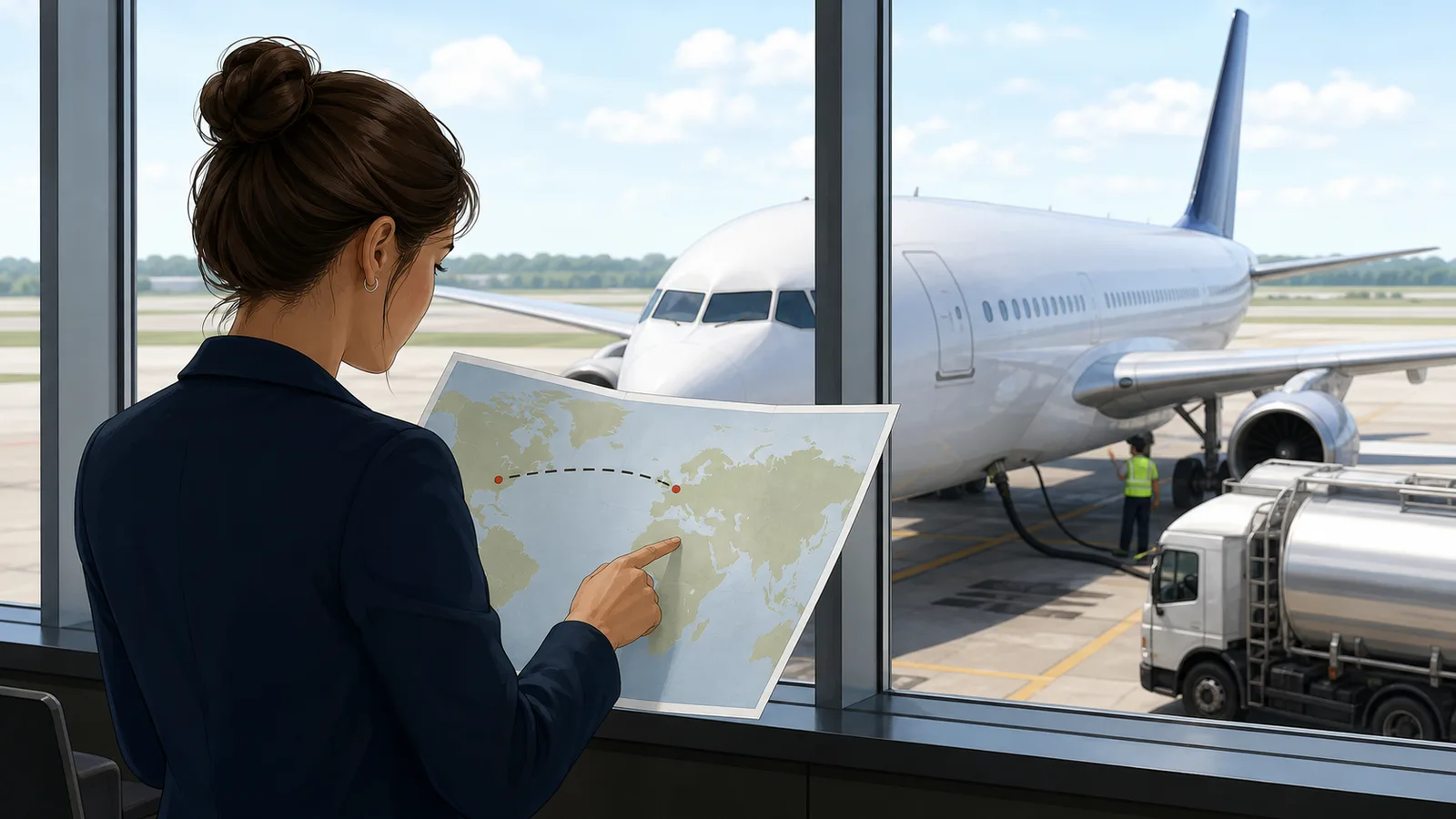 Jet Fuel Use Calculator instructional illustration