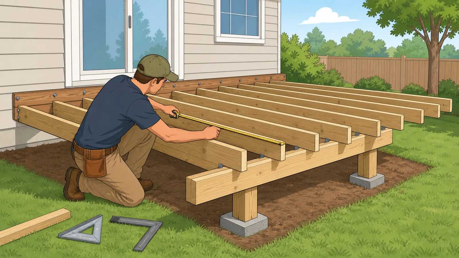 Joist Span Calculator instructional illustration