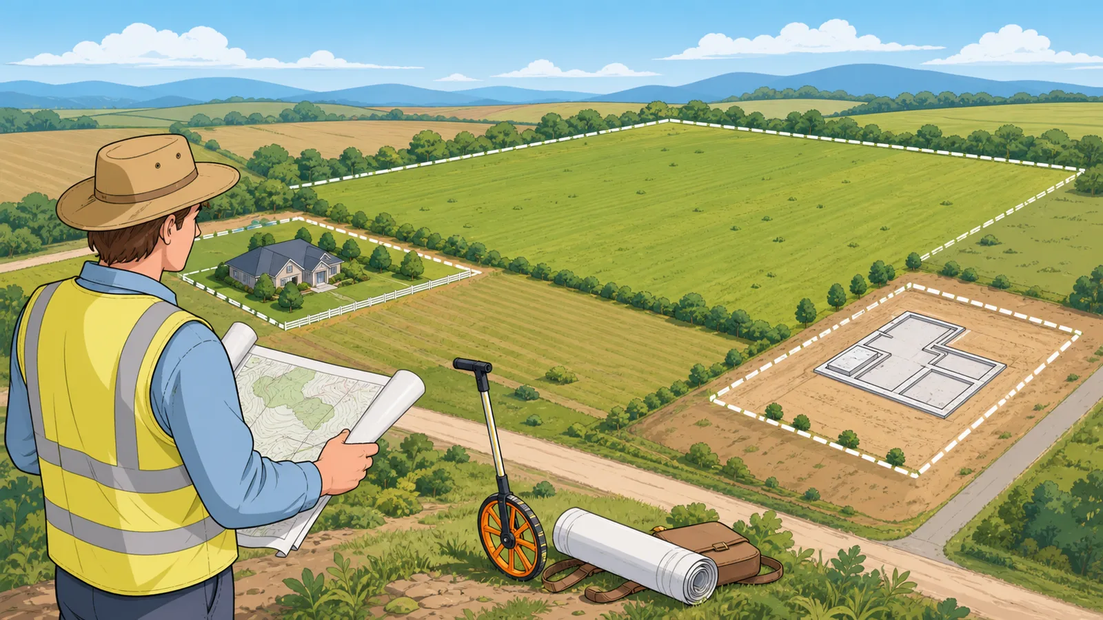 Land Area Converter instructional illustration