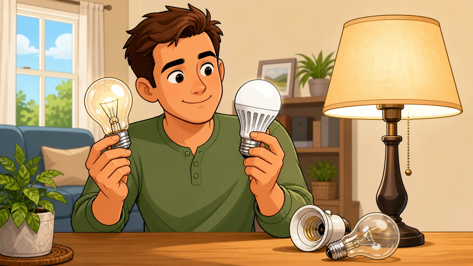 LED Equivalent Wattage Calculator instructional illustration