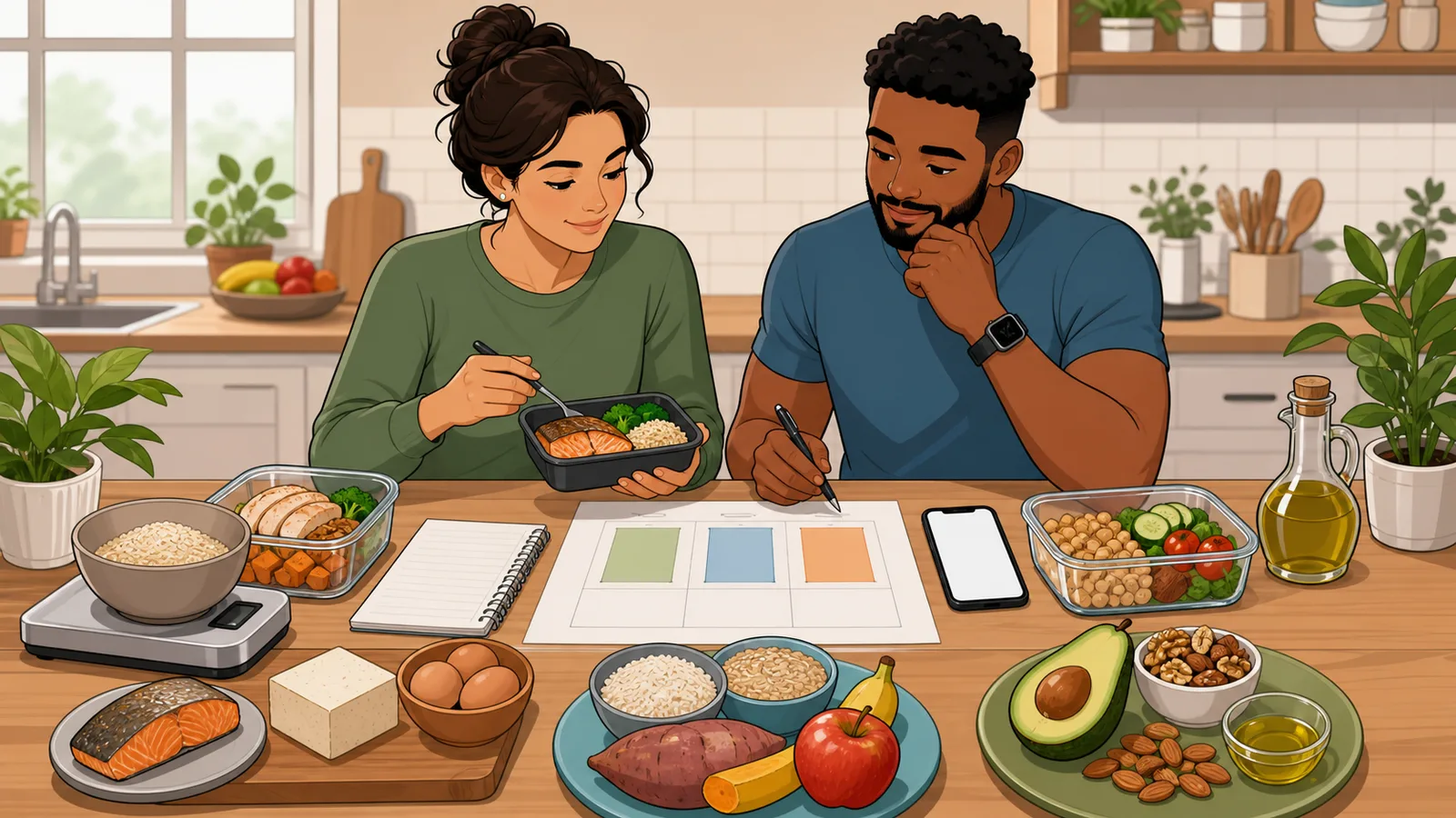 Macro Adherence Calculator instructional illustration